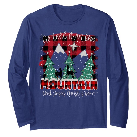 Tops - 1️⃣ Christian long sleeve tee Christmas L NWOT